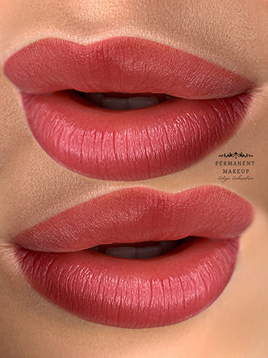 Lip blushing is a semi-permanent tattoo that can enhance the color and shape of your lips and give the impression of more fullness. This is done by depositing color ink into your lips and along your lip line to improve the overall look. The colour is subtle to give natural-looking results.